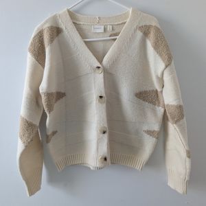 Cyrus Light Cream Button Front V-neck Cardigan Sweater Size XS